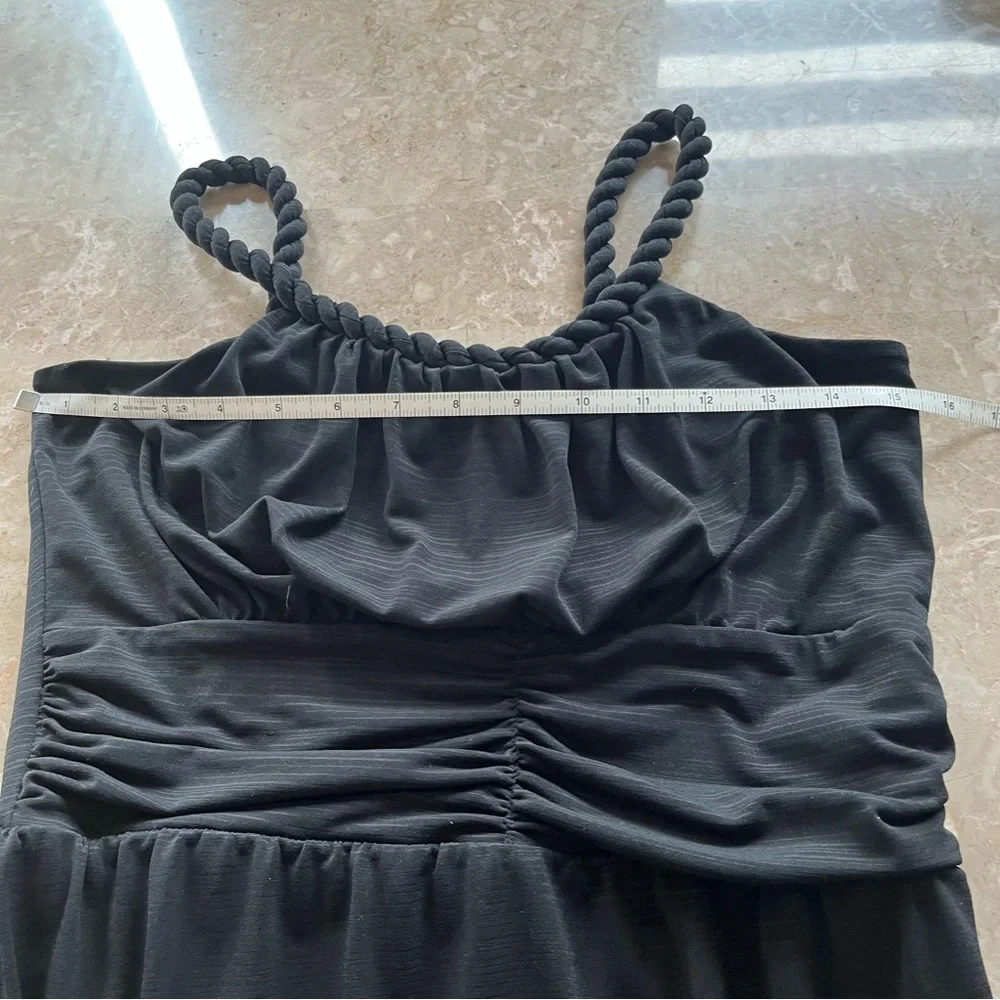 Ricki’s size small black dress with corded straps ruffled waist - Picture 7 of 8
